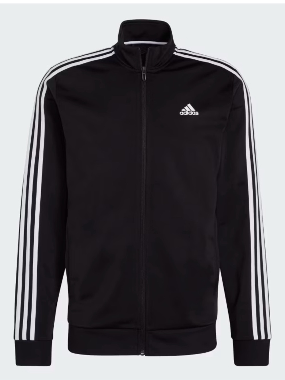 adidas ESSENTIALS WARM-UP 3-STRIPES TRACK JACKET Black Large